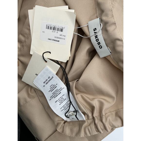 Sandro Cargo Beige Trousers Size 34 - Picture 4 of 4